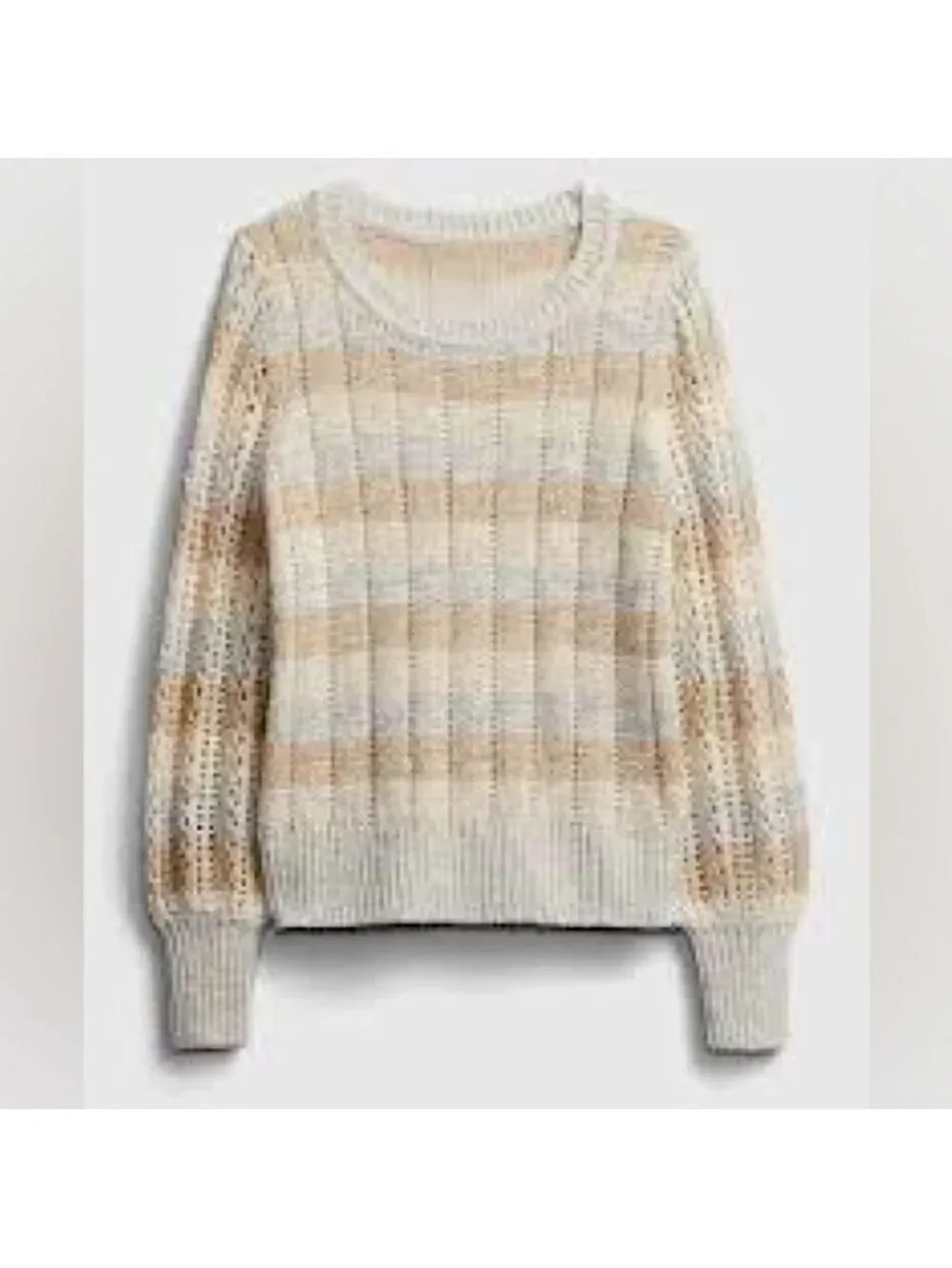 Gap Pointelle Striped Crewneck Sweater in S